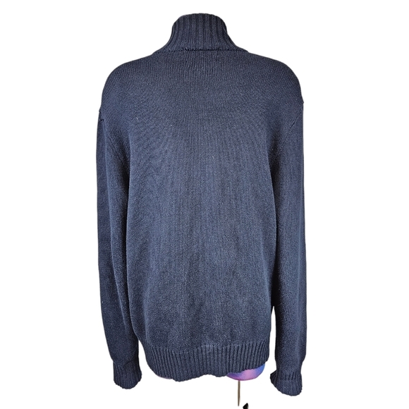 Vintage Polo Ralph Lauren Navy Full Zip Cardigan Sweater Size Large Men's - Picture 7 of 12